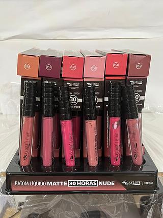 Batom liquido matte 30hrs Nude/48pçs (650-655) Maxlove