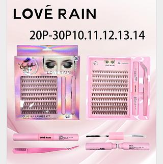 Kit cilios （tufinho）cor：marrom C/12PCS 20p-30p LOVE RAIN