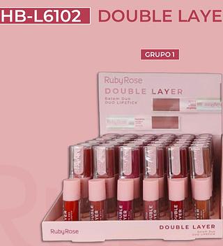 Batom duo double layer c/36pcs RUBY ROSE