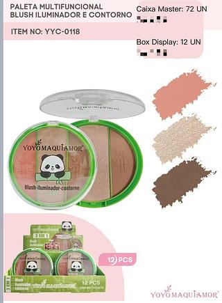 Paleta Multifuncional/ 12pçs Yoyo Maquiagem