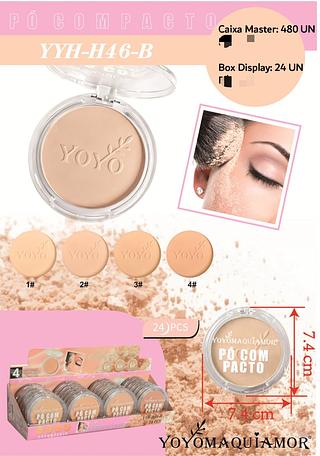 Po compacto c/24pcs YOYO MAQUIAMOR