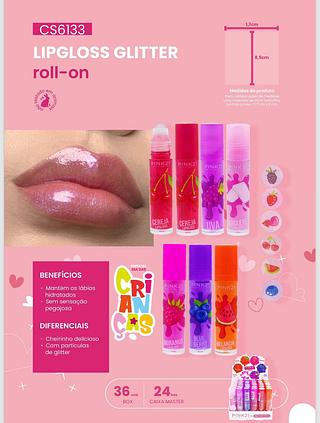 Lip Gloss Glitter Roll-on C/36pçs Pink21