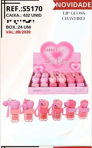 Lip gloss chaveiro c/24pcs Sarah´s Beauty