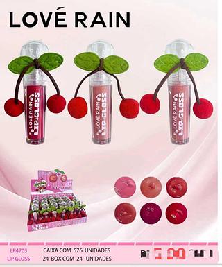 Lip Gloss Cereja c/24pçs Love Rain
