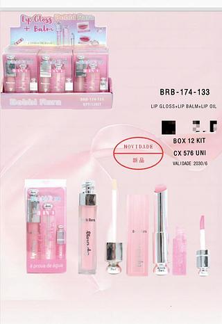 Lip gloss+lip balm+lip oil /12kit Bobbi Rara