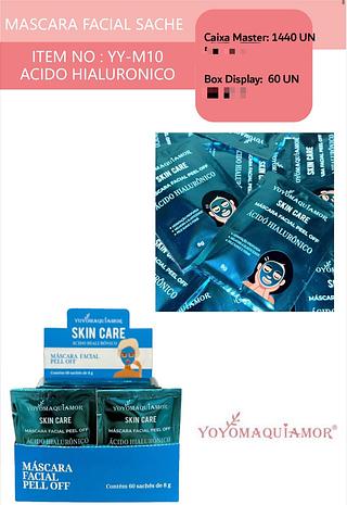 Mascara facial sache ACIDO HIALURONICO c/60pcs YOYO MAQUIAMOR