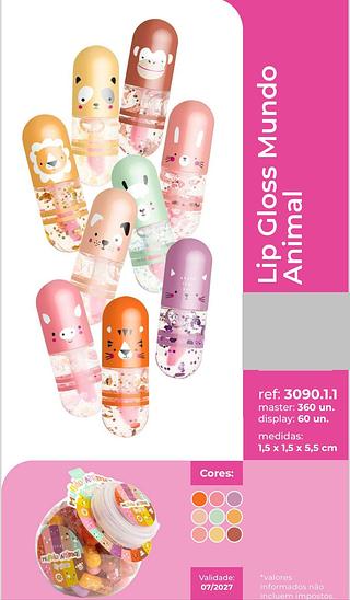 Gloss Mundo Animal Pote /60pçs VIVAI