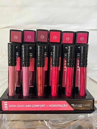 Batom Liquido 24hrs Confort+hidratação Love/ 48pçs (716-721) MAX LOVE