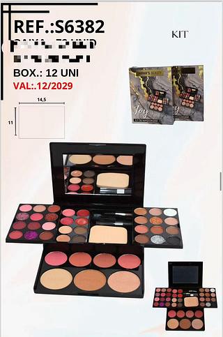 Kit Paleta de Maquiagem /12pçs Sarah´s Beauty
