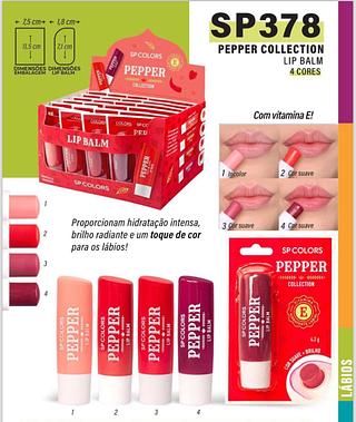 Lip Balm (Pepper Collection) c/24pçs SP Colors