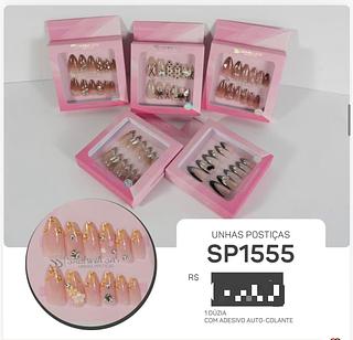 Unha posticas com adesivo auto colante /12pcs Sabrina Sato