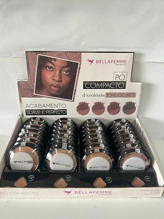 Po compacto 4tonalidades cores:Escuras/ 32pçs (BF10006C) Bella femme