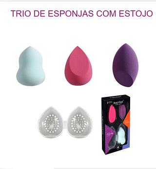 Trio de esponjas com case c/12pcs MACRILAN