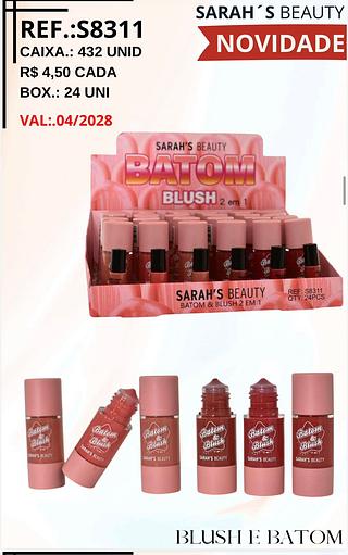 Blush e batom /24pcs Sarahs beauty