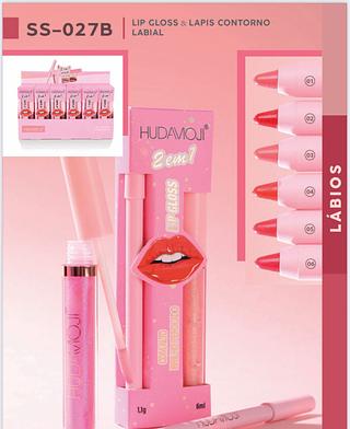 Lapis gloss e lapis contorno cor-B /24pcs Hudamoji