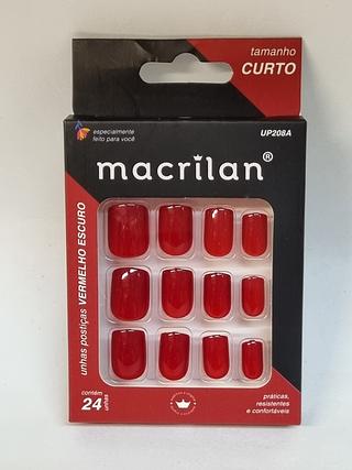 Unha Curta (VERMELHO-ESCURO) Macrilan C/12pcs UP208A