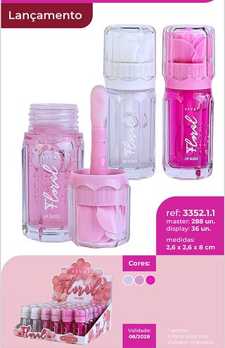 Lip gloss floral /36pcs VIVAI