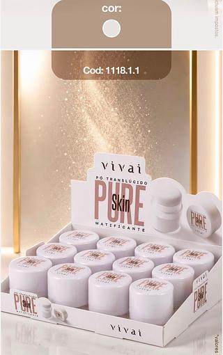 Po translucido matificante pure skin c/12pcs VIVAI