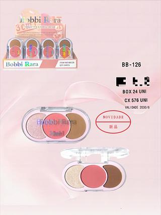 Paleta Blush + Contorno + Iluminador c/24 Bobbi Rara
