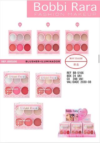 Blush e iluminador C/24pcs Bobbi Rara