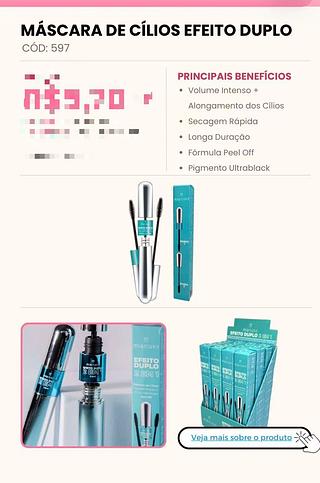 Mascara de cilios efeito duplo /12pçs Mia Make