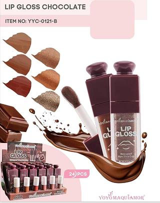 Lip Gloss Chocolate c/24pçs Yoyo Maquiagem