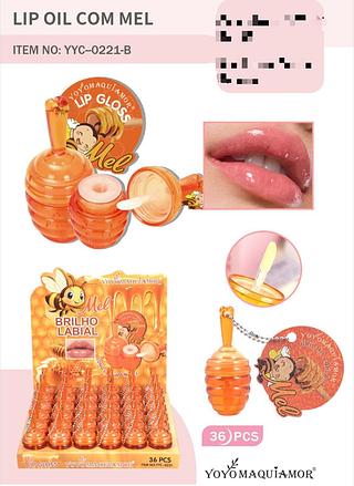 Lip Oil com Mel c/36pçs Yoyo Maquiagem
