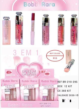Kit lip balm e lip gloss /12pcs Bobbi Rara