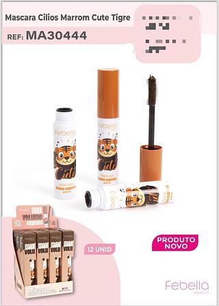 Máscara Cilios Marrom Cuts Tigre/12pçs Febella