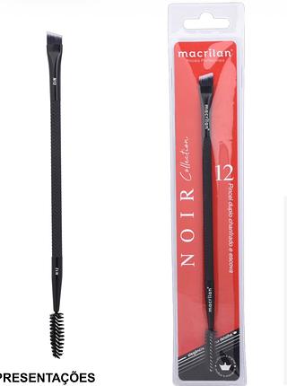 Pincel duplo chanfrado e escova c/12pcs MACRILAN