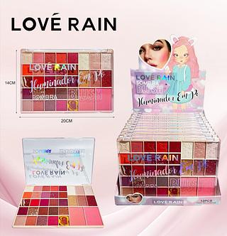 Paleta de sombras&blush&Iluminador em pó/ 12pçs (LR9158) Love rain