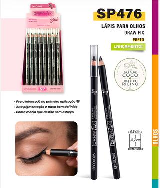 Lapis para olhos draw fix preto c/72pcs SP COLORS