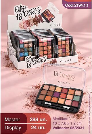 Paleta de Sombras 18cores /24pcs VIVAI