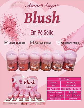 Blush em po solto c/24pcs (AM-MB019) Amor&anjo