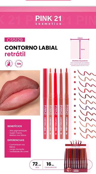 Contorno Labial Retratil c/72pcs PINK 21