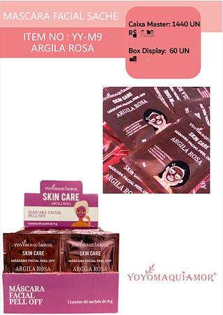 Mascara facial sache ARGILA ROSA c/60pcs YOYO MAQUIAMOR
