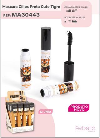 Máscara de Cílios Preta Cute Tigre /12pcs Febella