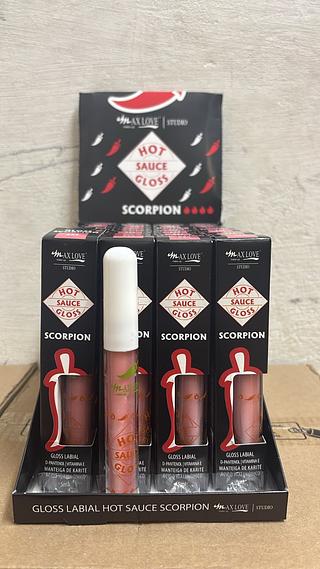 Gloss Labial Hot Sauce Scorpion c/28pcs (224) MAX LOVE
