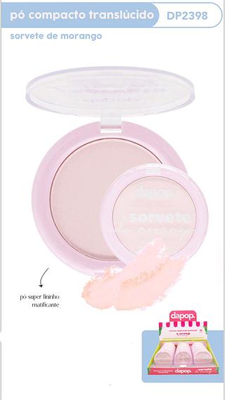 Pó Compacto Translúcido Sorvete de Morango c/24pçs Dapop