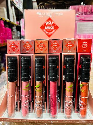 Batom liquido 24h nude hot sauce (506-511) /48pcs MAX LOVE