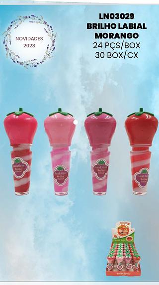 Brilho labial morango/ 24pçs (LN03029) Lua&neve PROMOCAO
