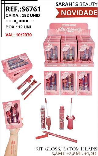 Kit labial c/12pcs SARAHS