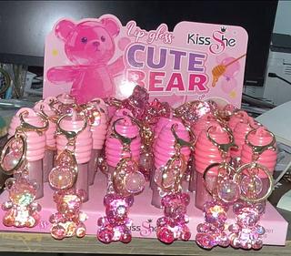 Lip gloss cute bear c/24pcs kiss she