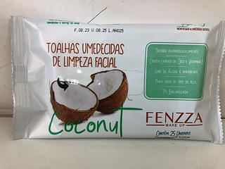 Lenco umidecido demaquilante coco/ 24pçs FENZZA