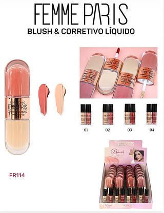 Blush e corretivo liquido C/4pcs FEMME PARIS
