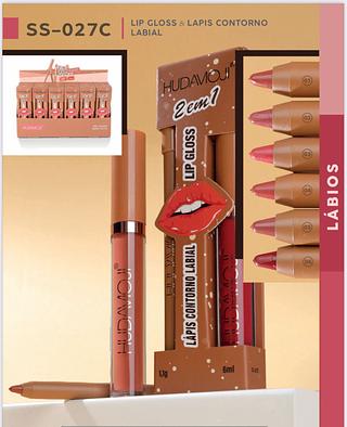 Lapis gloss e lapis contorno cor-C /24pcs Hudamoji