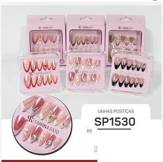 Unha posticas com adesivo auto colante /12pcs Sabrina Sato