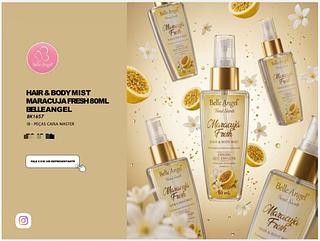 Hair e Body mist Maracuja 80ml C/18PCS BELLE ANGEL
