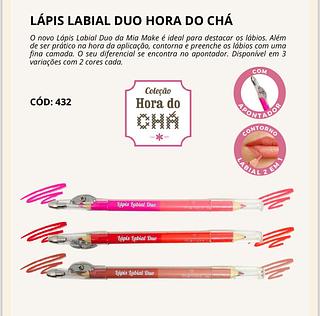 Lápis Labial Duo Hora do Chá c/12pçs Mia Make