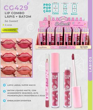 Lip Combo Lápis + Batom c/24pçs City Girls